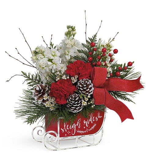Christmas Day Sleigh Bouquet from Richardson's Flowers in Medford, NJ